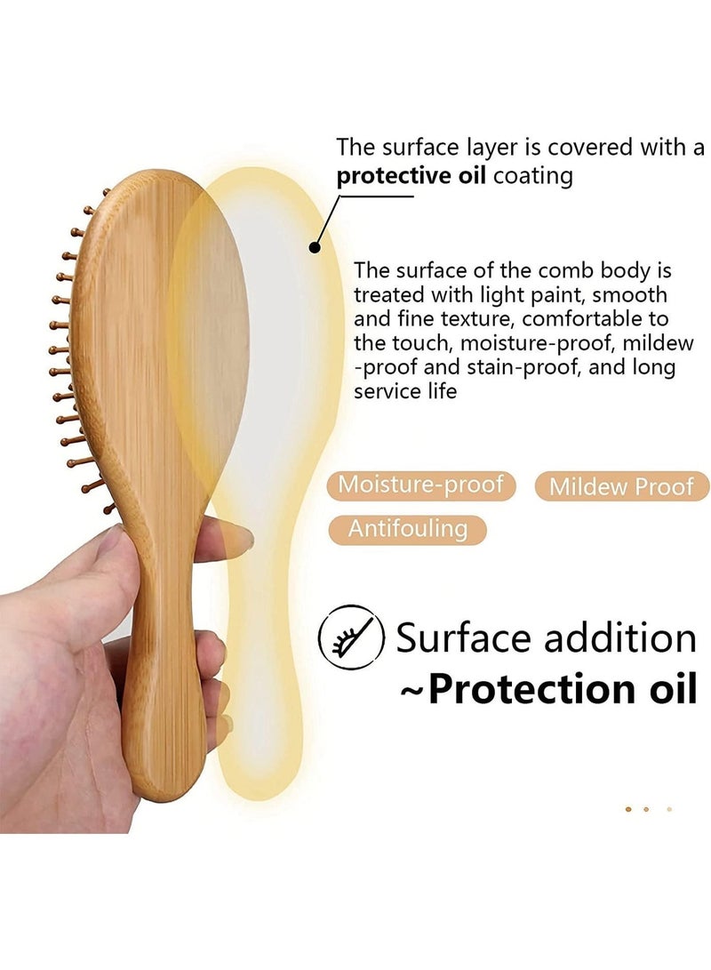 ChicAbode فرشاة شعر خشبية, فرشاة شعر الخيزران الخشب الطبيعي, تدليك فروة الرأس مكافحة فرشاة شعر ثابتة, فرشاة شعر طبيعية صديقة للبيئة, فرشاة شعر طبيعية صديقة للبيئة, فرشاة شعر طبيعية صديقة للبيئة - Image 4